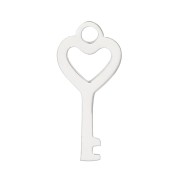 13x6mm Stainless steel Heart shape key charm x1