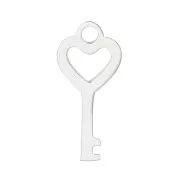 13x6mm Stainless steel Heart shape key charm x1