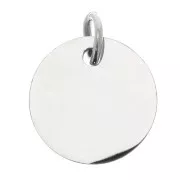 12mm Stainless steel Smooth round engraving charm with open ring x1