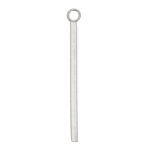Stainless Steel 28x1.5mm Vertical bar pendants with open ring x4