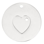 Stainless steel Separable heart pendant for couple or friends x1
