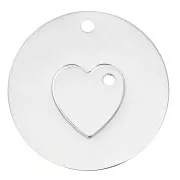 Stainless steel Separable heart pendant for couple or friends x1