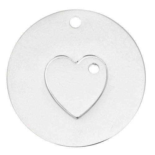 Stainless steel Separable heart pendant for couple or friends x1