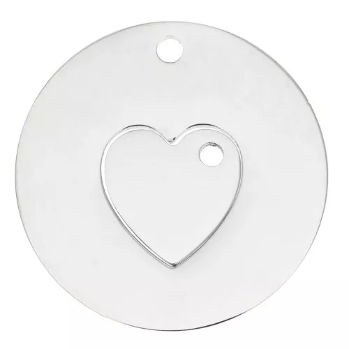 Stainless steel Separable heart pendant for couple or friends x1
