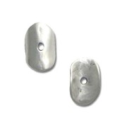 Irregular bead cap Flat 16x11 mm Antique Silver Plating x1