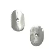 Irregular bead cap Flat 16x11 mm Antique Silver Plating x1