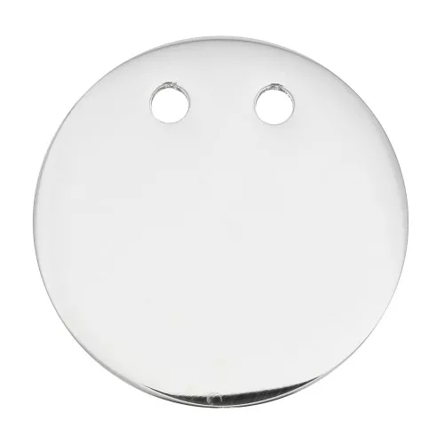 21mm Stainless steel Round 2-hole pendant to be engraved x1