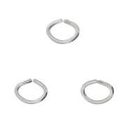 4x3x0.6mm Stainless steel oval open Jump rings x50|raw }}