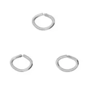 4x3x0.6mm Stainless steel oval open Jump rings x50