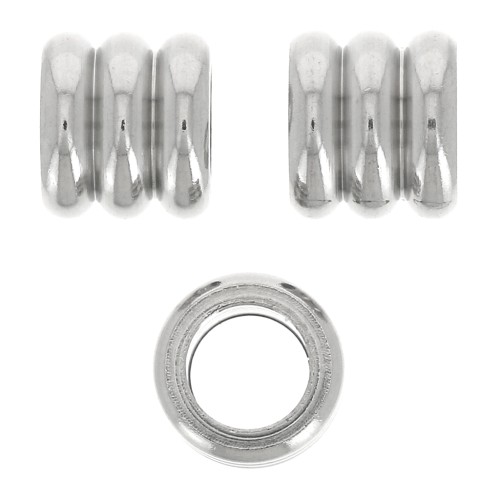 7x8mm Stainless steel Large hole bead x1