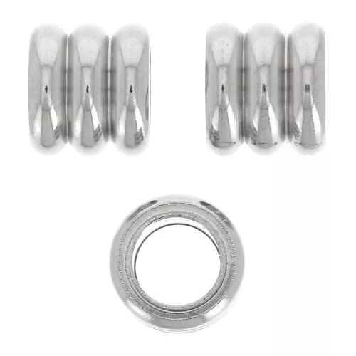 7x8mm Stainless steel Large hole bead x1