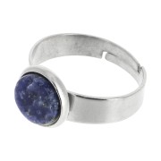 Stainless Steel Adjustable ring for 8mm flat back cabochon 304 x1