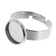 Stainless Steel Adjustable ring for 10mm flat back cabochon x1|raw }}