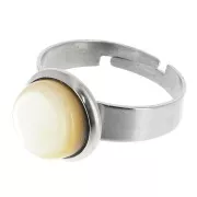 Stainless Steel Adjustable ring for 10mm flat back cabochon x1