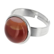 Stainless Steel Adjustable ring for 12mm flat back cabochon x1