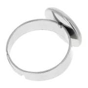 Stainless Steel Adjustable ring for 12mm flat back cabochon x1