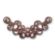 Half moon filigree 31x16 mm Old copper tone x1|raw }}
