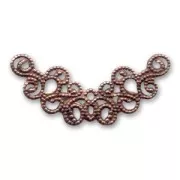 Half moon filigree 31x16 mm Old copper tone x1