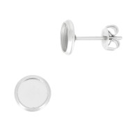 Stainless steel Earstuds for 6mm flat back cabochon x2