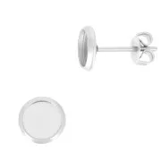 Stainless steel Earstuds for 6mm flat back cabochon x2