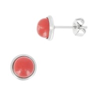Stainless steel Earstuds for 6mm flat back cabochon x2