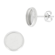 Stainless steel Earstuds for 8mm flat back cabochon x2
