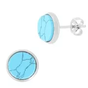 Stainless steel Earstuds for 8mm flat back cabochon x2
