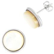 Stainless steel Earstuds for 10mm flat back cabochon x2