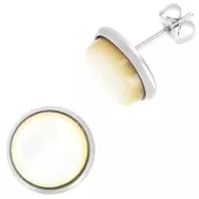 Stainless steel Earstuds for 10mm flat back cabochon x2