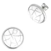 Stainless steel Earstuds for 14mm flat back cabochon x2
