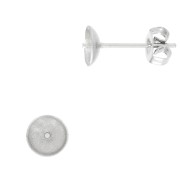 Stainless steel Earstuds for 6 and 8 mm half-drilled beads x2|raw }}