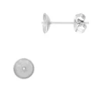 Stainless steel Earstuds for 6 and 8 mm half-drilled beads x2