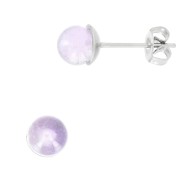 Stainless steel Earstuds for 6 and 8 mm half-drilled beads x2