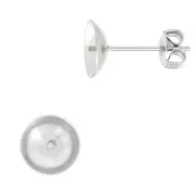 Stainless steel Earstuds for 8 and 10 mm half-drilled beads x2