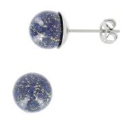 Stainless steel Earstuds for 8 and 10 mm half-drilled beads x2
