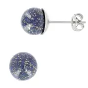 Stainless steel Earstuds for 8 and 10 mm half-drilled beads x2