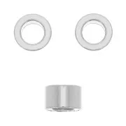 Stainless steel 8x5 mm Heishi bead - flat disc with large hole x1