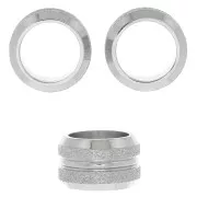 11x7m Stainless steel large hole diamond effect bead x1