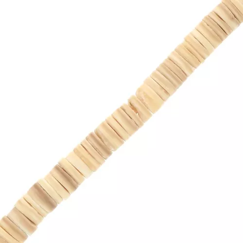 5mm Shell Round Heishi beads - Sand x62cm