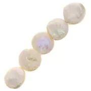 12mm Irregular freshwater pearls - round palets - Pearl white x4