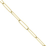 Rectangle 5 mm mesh chain - 304 stainless steel, gold-plated x50cm