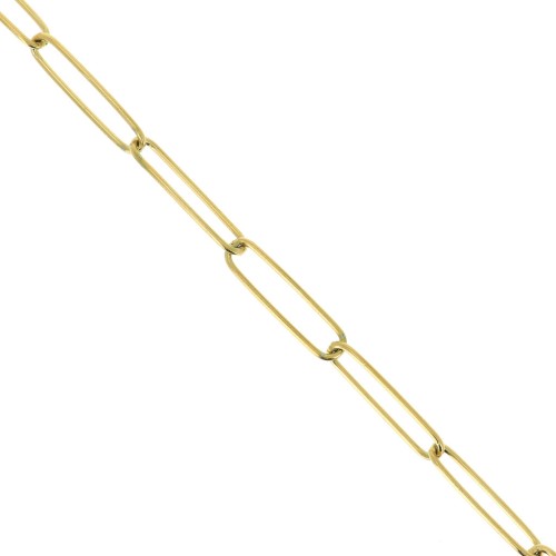 Rectangle 5 mm mesh chain - 304 stainless steel, gold-plated x50cm