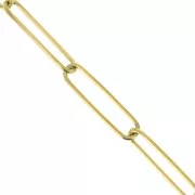 Rectangle 5 mm mesh chain - 304 stainless steel, gold-plated x50cm