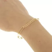 Rectangle 5 mm mesh chain - 304 stainless steel, gold-plated x50cm