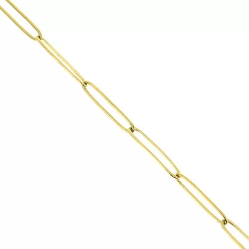 4mm Stainless Steel 304 Long Rectangle Mesh Chain - Gold Tone x50cm