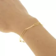 4mm Stainless Steel 304 Long Rectangle Mesh Chain - Gold Tone x50cm