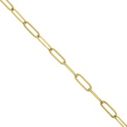 4.3mm Stainless Steel 316L Striated Rectangle Mesh Chain - Gold Tone x50cm