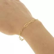 4.3mm Stainless Steel 316L Striated Rectangle Mesh Chain - Gold Tone x50cm