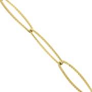 6 mm Ribbed Rectangle Link Chain in Gold-Plated 304 Stainless Steel x 50 cm