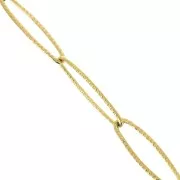 6 mm Ribbed Rectangle Link Chain in Gold-Plated 304 Stainless Steel x 50 cm